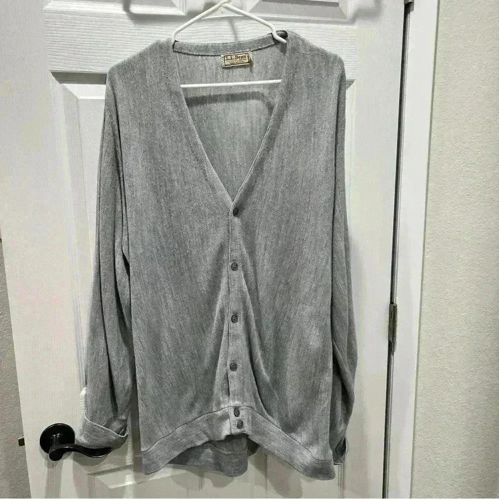 L.L BEAN VINTAGE 80’s Grandpa Cardigan amazing vintage cond. Grey button …